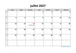 Calendrier juillet 2027 modele 03