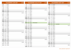 Calendrier pour les mois de Juin à Août 2027 paysage 2