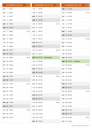 Calendrier pour les mois de Juin à Août 2027 portrait 2