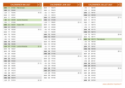 Calendrier pour les mois de Mai à Juillet 2027 paysage 2