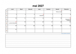 Calendrier mai 2027 modele 07