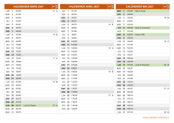 Calendrier pour les mois de Mars à Mai 2027 paysage 2