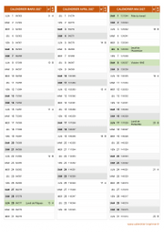 Calendrier pour les mois de Mars à Mai 2027 portrait 2