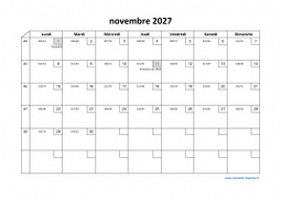 Calendrier novembre 2027 modele 02