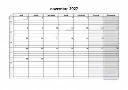 Calendrier novembre 2027 modele 05