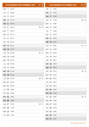 Calendrier pour les mois de Septembre et Octobre 2027 portrait 2