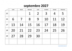 calendrier septembre 2027