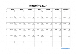 Calendrier septembre 2027 modele 02