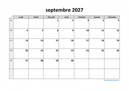 Calendrier septembre 2027 modele 03