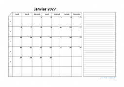 Calendrier septembre 2027 modele 06