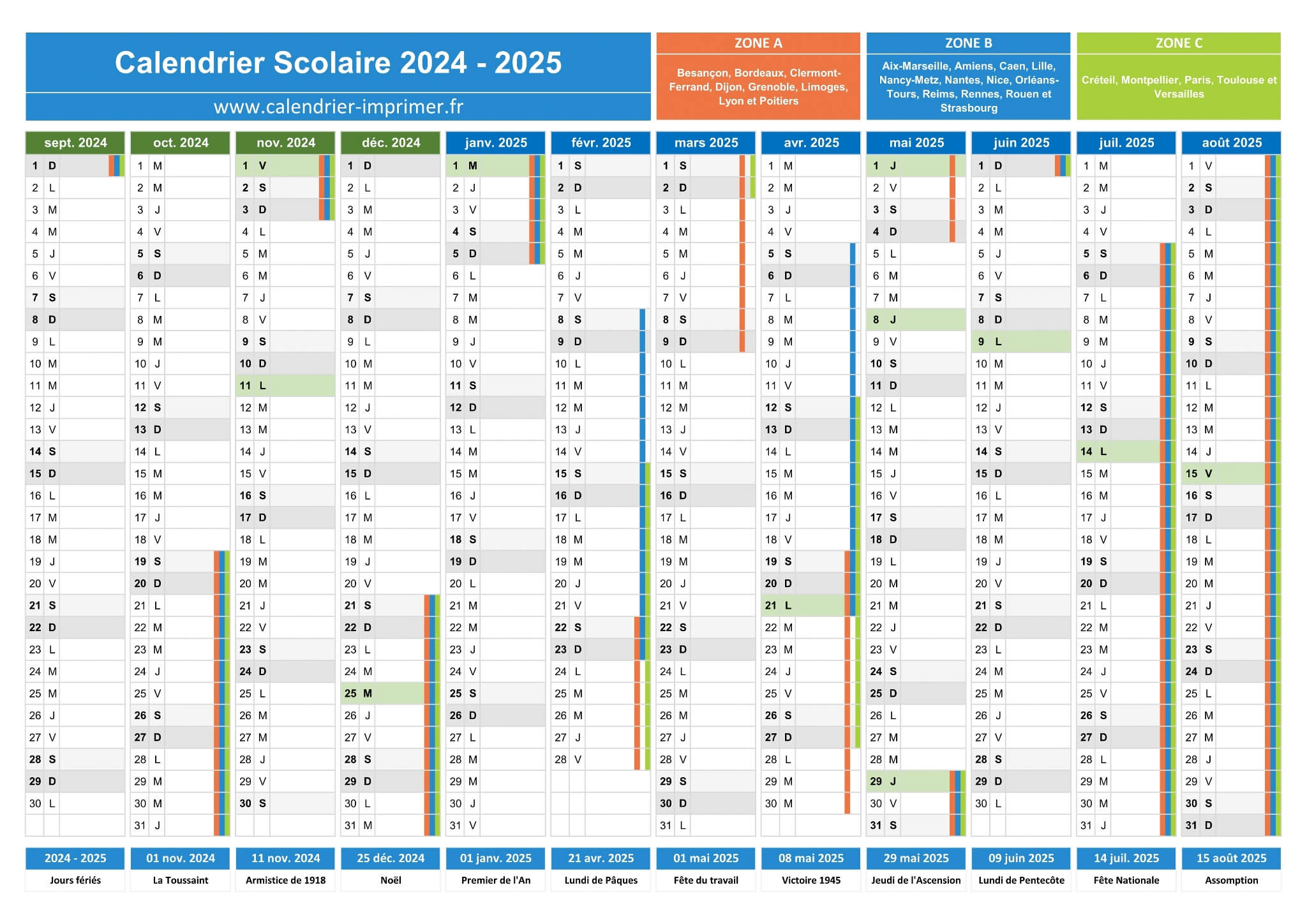  Hiverfilles Calendrier 2024 - 2025: Calendrier sur