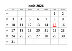 calendrier août 2026