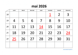 calendrier mai 2026