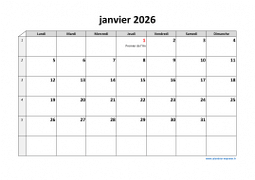Calendrier Mensuel 2026 Modele 03